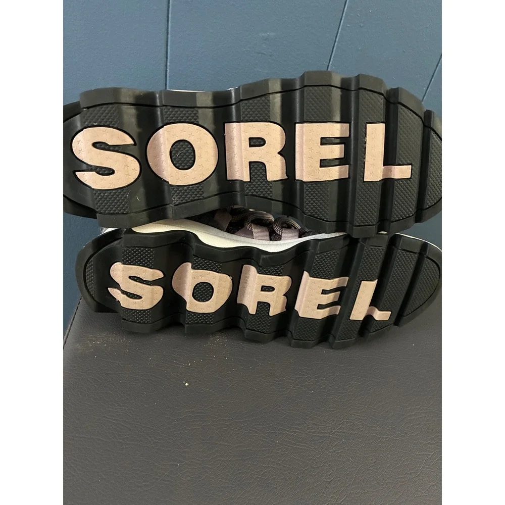 Sorel Kinetic Sneak Womens Quarry Grey Pink Sneakers NL3227-574 Size 8